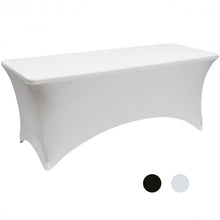 Load image into Gallery viewer, 2Pcs 8 ft Rectangular Spandex Wedding Tablecloth-White