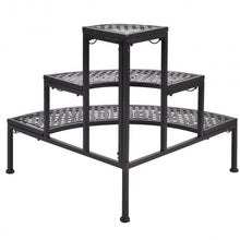 Load image into Gallery viewer, 3-Tier Corner Metal Flower Ladder Plant Stand