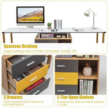 Load image into Gallery viewer, 87" 2 Person Adjustable L-Shaped Computer Desk