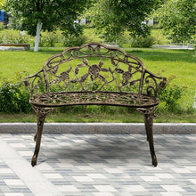 Load image into Gallery viewer, Aluminum Patio Outdoor Garden Bench Chair Loveseat Cast-Bronze