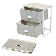 Load image into Gallery viewer, Metal Frame Nightstand Side Table Storage with 2 Drawers-Gray