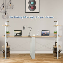 Load image into Gallery viewer, Reversible Computer Desk Study Table Home Office w/Adjustable Bookshelf-Natural