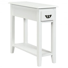 Load image into Gallery viewer, 2 Tier End Bedside Sofa Side Table Narrow Nightstand-White