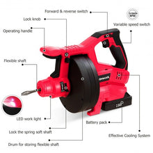 Load image into Gallery viewer, 18V Cordless Plumbing Cleaner Drain Snake Auger Drill