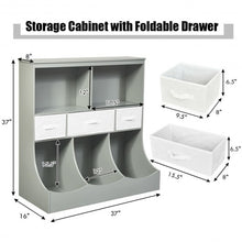 Load image into Gallery viewer, Freestanding Combo Cubby Bin Storage Organizer Unit W/3 Baskets-Gray