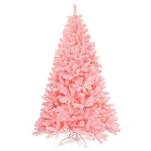 Load image into Gallery viewer, 6 ft Pink Artificial Hinged Spruce Full Christmas Tree with Foldable Metal Stand