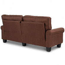 Load image into Gallery viewer, Home Living Room Upholstered Curved Armrest Fabric Sofa-Brown