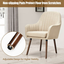 Load image into Gallery viewer, Set of 2 Fabric Upholstered Accent Chairs with Wooden Legs-Beige