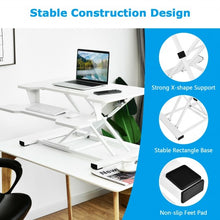 Load image into Gallery viewer, Height Adjustable Standing Desk Converter with Removable Keyboard Tray-White