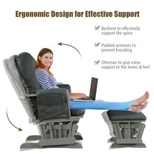 Load image into Gallery viewer, Baby Nursery Relax Rocker Rocking Chair Glider and Ottoman Set-Gray