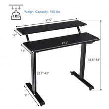 Load image into Gallery viewer, Electric 2-Tier Standing Desk Mobile Sit Stand Desk Height Adjustable-Black