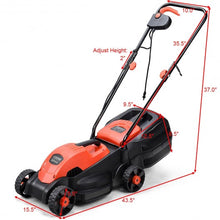 Load image into Gallery viewer, 14" Electric Push Lawn Corded Mower with Grass Bag-Red