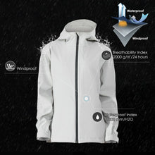 Load image into Gallery viewer, Women's Waterproof & Windproof Rain Jacket with Velcro Cuff-Gray-L