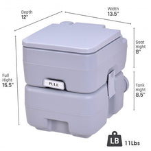 Load image into Gallery viewer, 5 Gallon 20 L Outdoor / Indoor Potty Commode Portable Flush Toilet-Gray