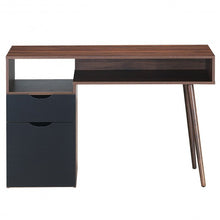 Load image into Gallery viewer, Computer Desk PC Writing Table Drawer and Cabinet with Wood Legs