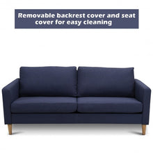 Load image into Gallery viewer, Upholstered Modern Fabric Love Seat Sofa-Blue