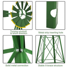 Load image into Gallery viewer, 8Ft Tall Windmill Ornamental Wind Wheel-Green