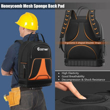 Load image into Gallery viewer, Tool Backpack Heavy Duty Jobsite Tool Bag 33 Pockets