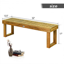 Load image into Gallery viewer, 52" Acacia Wood Dining Bench with Slatted Seat