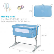 Load image into Gallery viewer, Travel Portable Baby Bed Side Sleeper Bassinet Crib with Carrying Bag-Blue