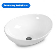 Load image into Gallery viewer, Oval Bathroom Basin Ceramic Vessel Sink