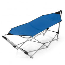 Load image into Gallery viewer, Portable Folding Steel Frame Hammock with Bag-Blue