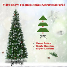 Load image into Gallery viewer, 5' / 6' / 7.5' Artificial Pencil Christmas Tree with Pine Cones-7.5'