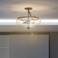 Load image into Gallery viewer, 3-Light Semi Flush Industrial Seeded Glass Mount Ceiling Lamp