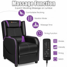 Load image into Gallery viewer, Home Massage Gaming Recliner Chair-Purple