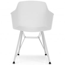 Load image into Gallery viewer, Set of 2 Metal Frame Modern Molded Shell Plastic Dining Chair-White