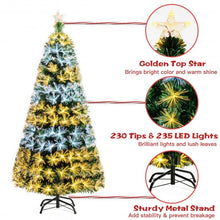 Load image into Gallery viewer, 5' / 6' Pre-Lit Fiber Double-Color Lights Optic Christmas Tree-6'