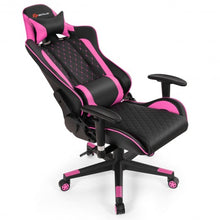 Load image into Gallery viewer, Massage Gaming Chair with Lumbar Support and Headrest-Pink