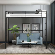 Load image into Gallery viewer, Metal Twin Loft Ladder Beds-Black