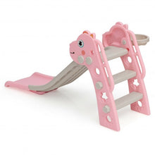 Load image into Gallery viewer, 3 in 1 Kids Slide Baby Play Climber Slide Set with Basketball Hoop -Pink