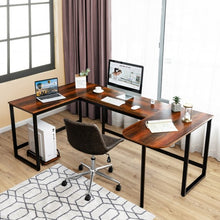 Load image into Gallery viewer, 79" U-Shaped Computer Desk with CPU Stand for Home Office -Brown