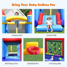 Load image into Gallery viewer, Castle Slide Inflatable Bounce House w/ Ball Pit & Basketball Hoop