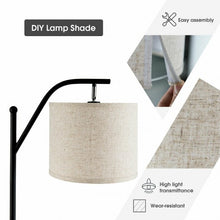 Load image into Gallery viewer, Standing Arc Modern Floor Lamp W/ Fabric Hanging Lamp