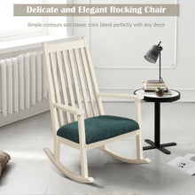 Load image into Gallery viewer, Wood Rocking Chair with Thick Cushion