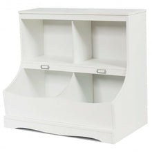 Load image into Gallery viewer, Kids Floor Cabinet Multi-Functional Bookcase -White