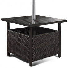 Load image into Gallery viewer, Outdoor Patio Rattan Wicker Steel Side Deck Table