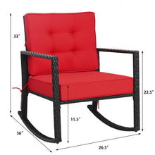 Load image into Gallery viewer, Patio Rattan Rocker Outdoor Glider Rocking Chair Cushion Lawn