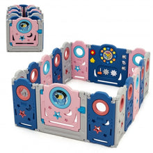 Load image into Gallery viewer, 16-Panel Foldable Baby Safety Play Center with Lockable Gate