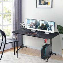 Load image into Gallery viewer, 63 inch Height Adjustable Gaming Desk with Mouse Pad and USB Gaming Handle Rack