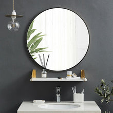 Load image into Gallery viewer, 27.5" Modern Metal Wall-Mounted Round Mirror for Bathroom-Black
