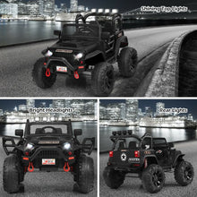 Load image into Gallery viewer, 12V Kids Ride On Truck RC Motorized Car with Spring Suspension and MP3 -Black