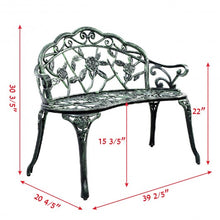 Load image into Gallery viewer, Outdoor Cast Aluminum Patio Bench Antique Rose