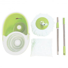 Load image into Gallery viewer, Rotating Head Easy Magic Floor Mop Bucket 2 Heads Microfiber Spin Spinning-green