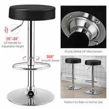 Load image into Gallery viewer, Adjustable Swivel Set of 2 Round Bar Stool Pub Chair-Black