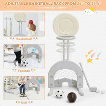 Load image into Gallery viewer, 6 in 1 Slide and Swing Set with Ball Games for Toddlers-White