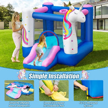 Load image into Gallery viewer, Inflatable Slide Bouncer with Basketball Hoop for Kids Without Blower